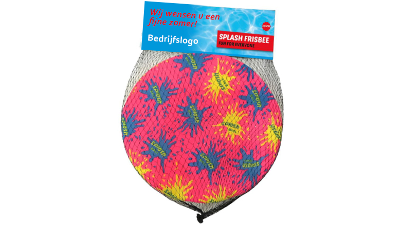 Splash Frisbee met eigen ontwerp kopkaart